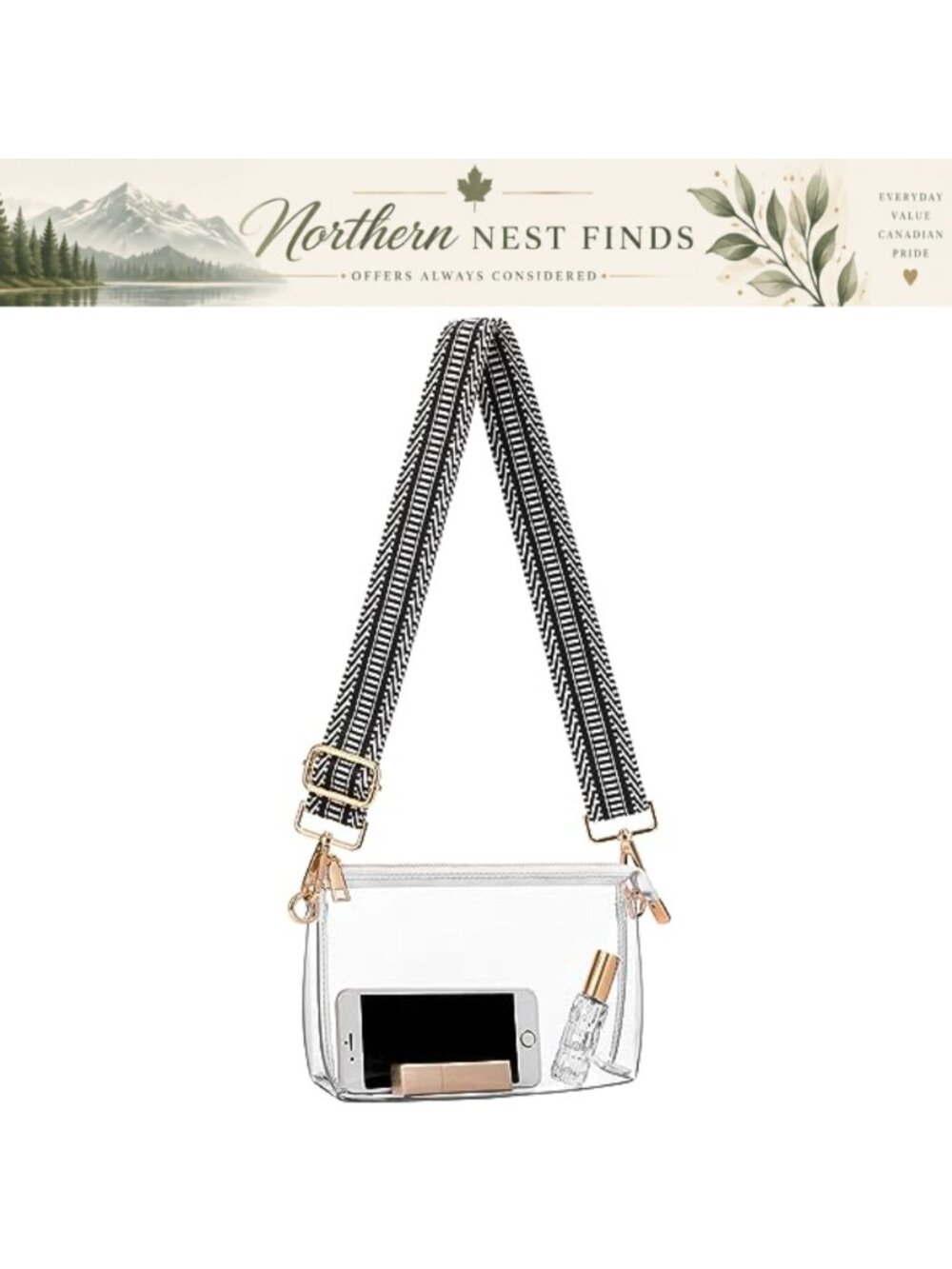Clear Purse Stadium Approved Crossbody Bag PVC Women